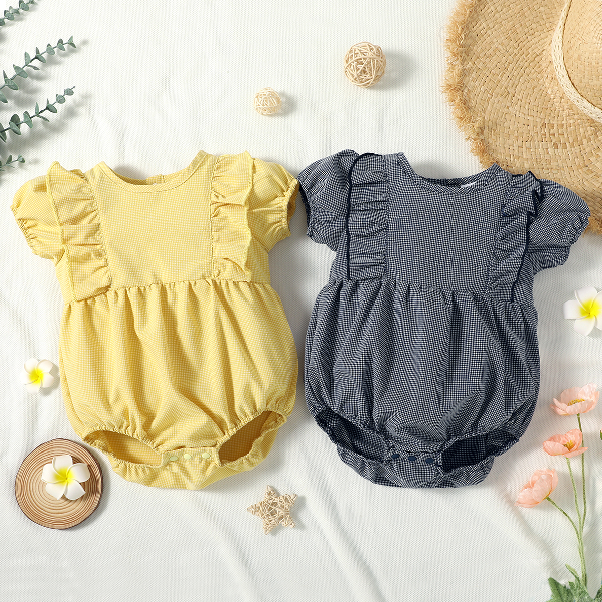 

1pc Baby Girl Short-sleeve Cotton Sweet Rompers & Bodysuits