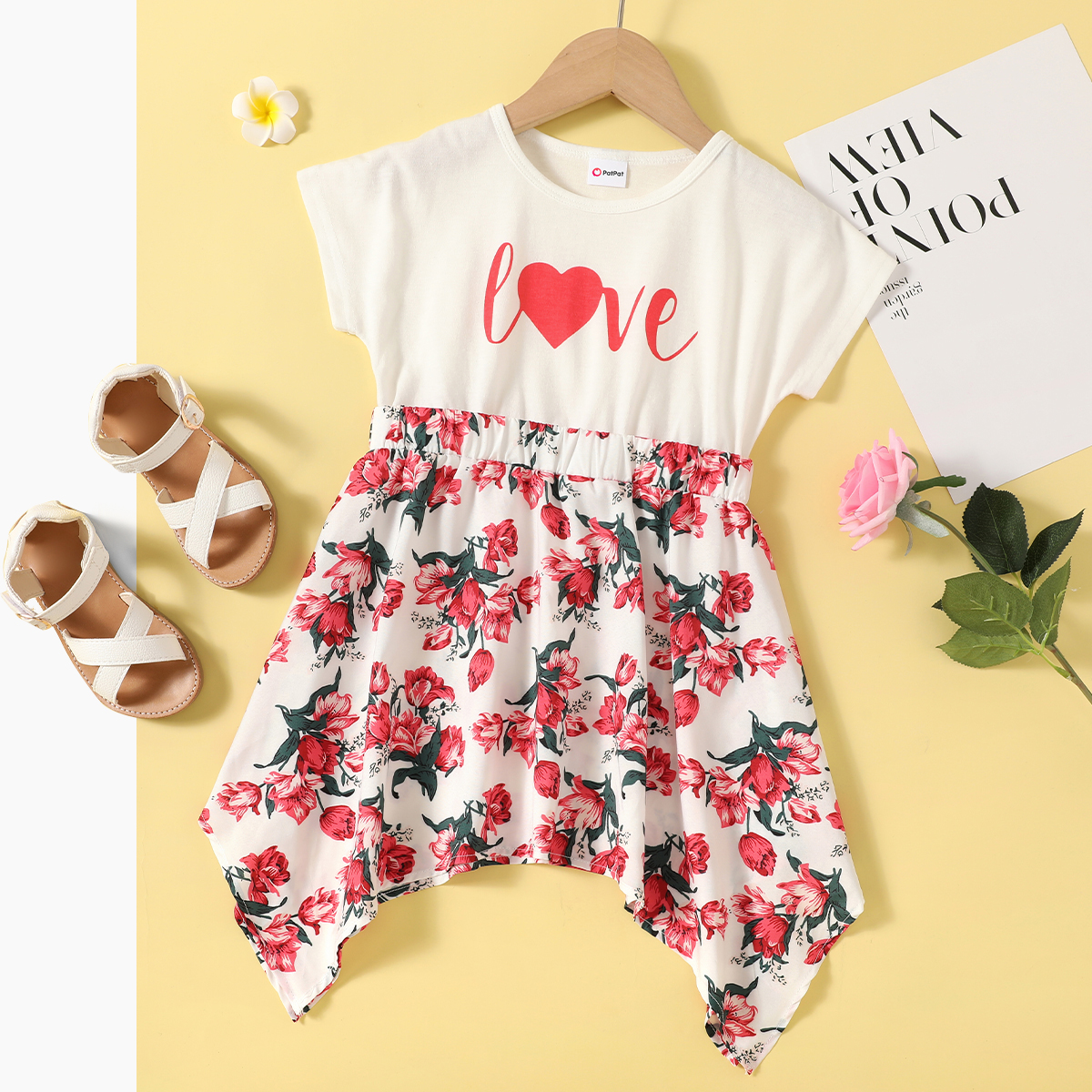 

Toddler Girl Love And Floral Print Dress
