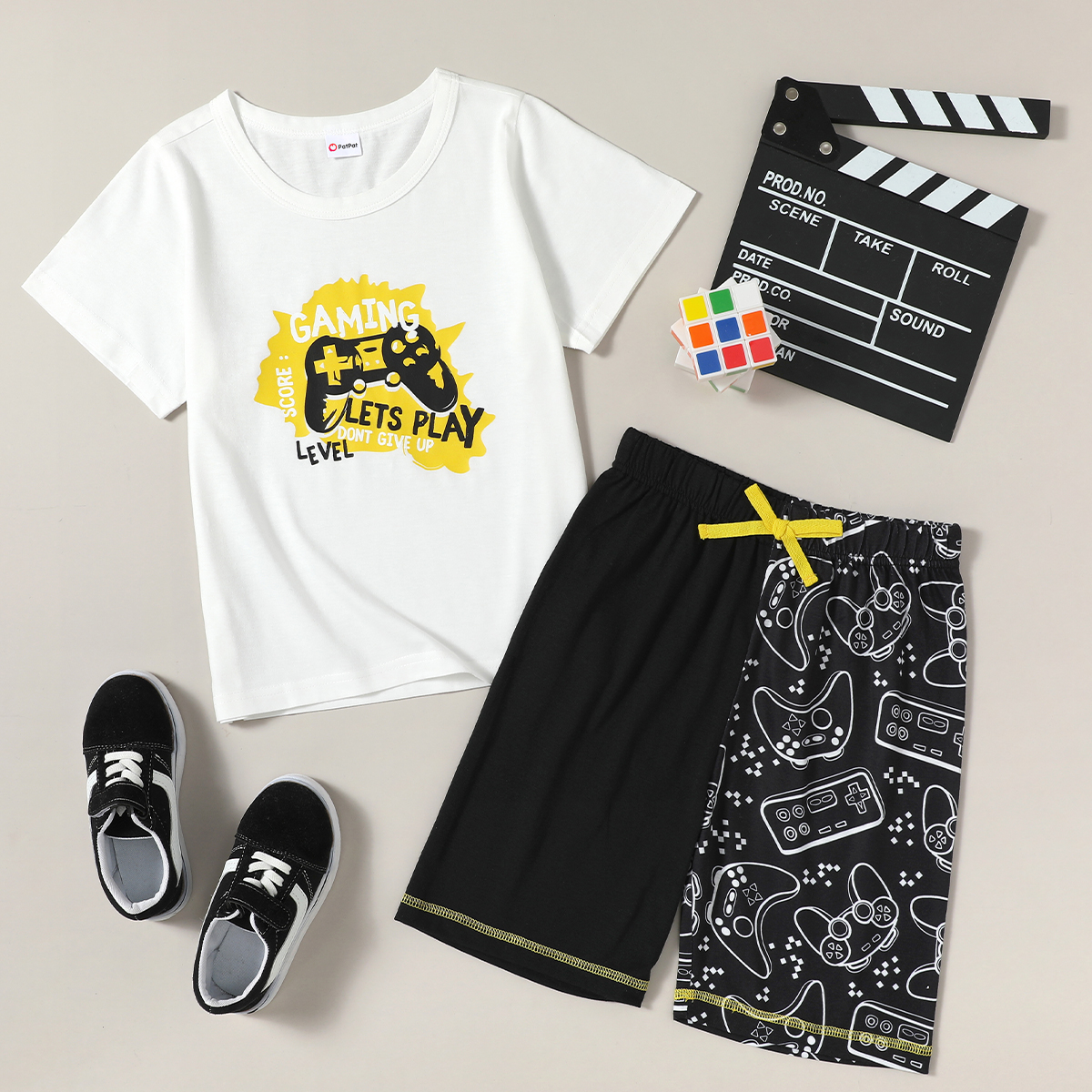

Fashionable Kid Boy Game Letter Print 2-piece Casual Set