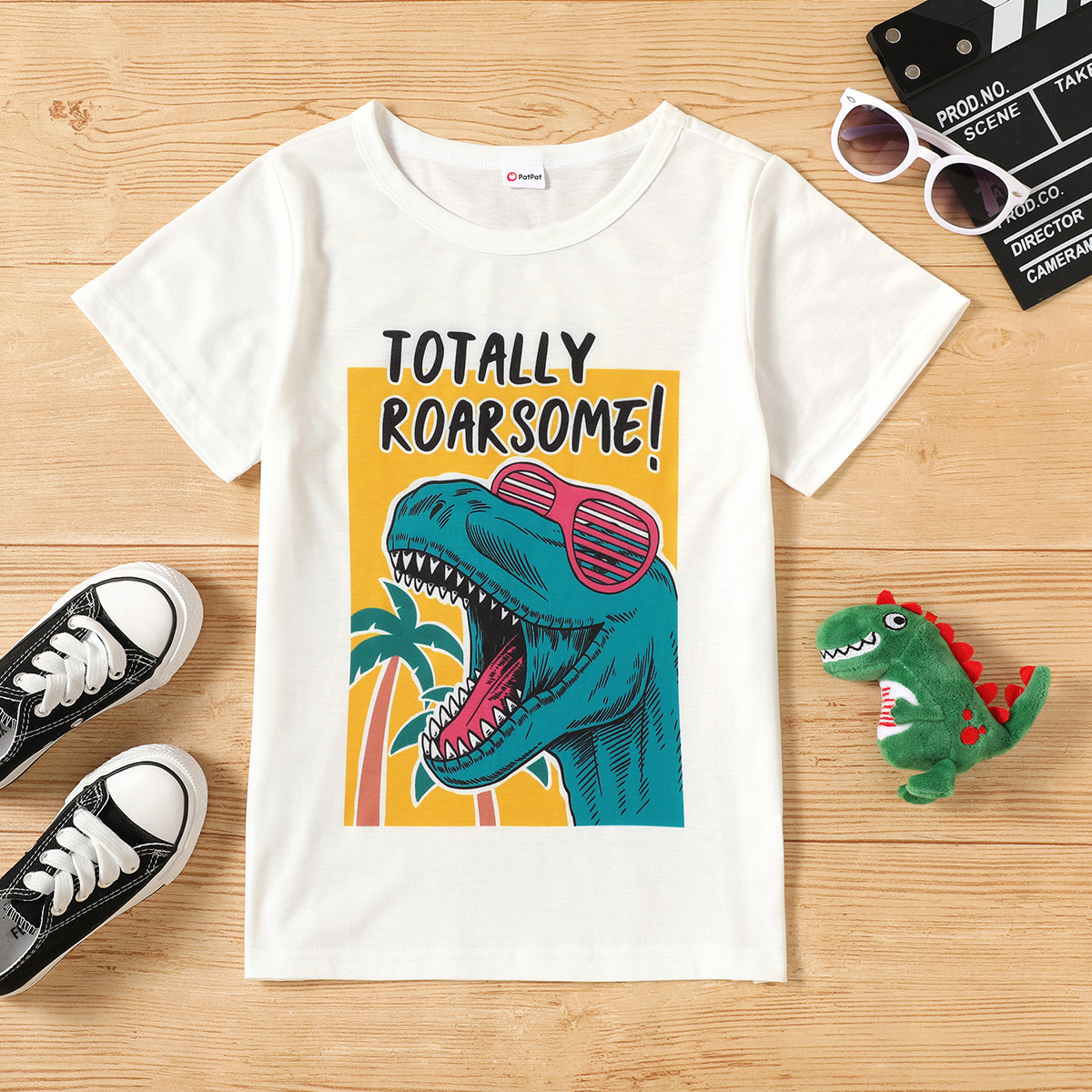 

Trendy Kid Boy Letter Animal Dinosaur Print T-shirt