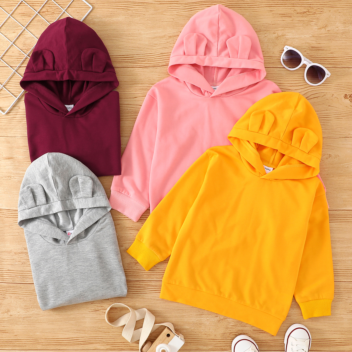 

Toddler Girl/Boy Ear Design Solid Hoodie Sweatshirt