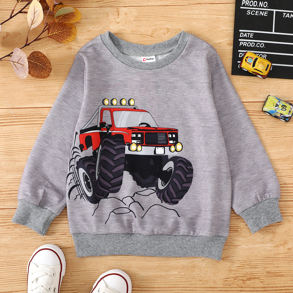 

Toddler Boy Vehicle Print Pullover Sweatshirt
