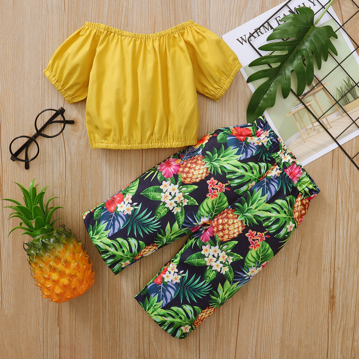 

2pcs Baby Girl Short-sleeve cotton Baby's Sets
