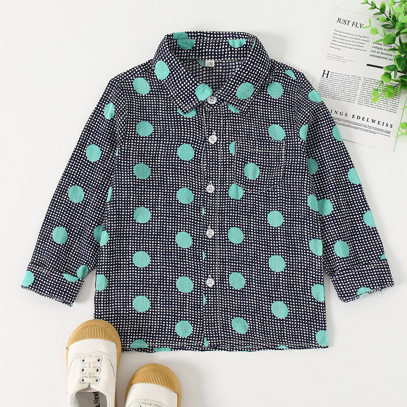 

Baby / Toddler Dots Plaid Long-sleeve Shirt