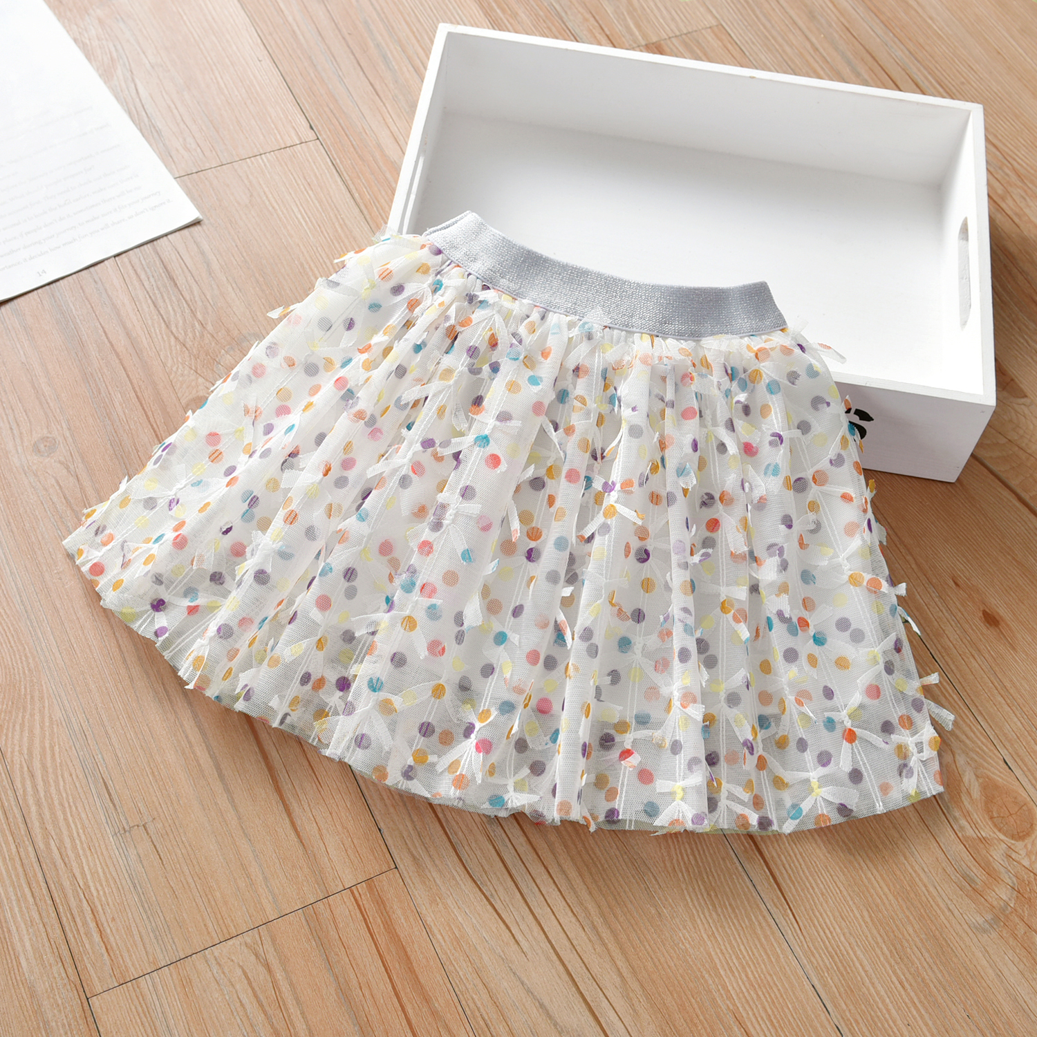 

Kid Girl Sweet Polka dots Mesh Skirt