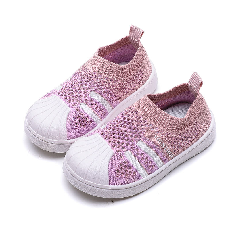 

Toddler / Kids Breathable Knitted Striped Casual Shoes