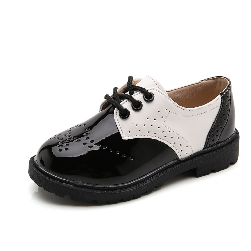 

Kids Fashionable Color block Leather Shoes