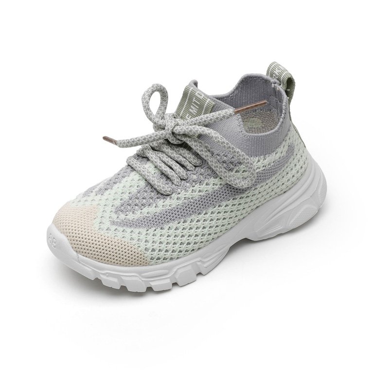 

Toddler / Kids Breathable Knitted Striped Lace-up Sneakers