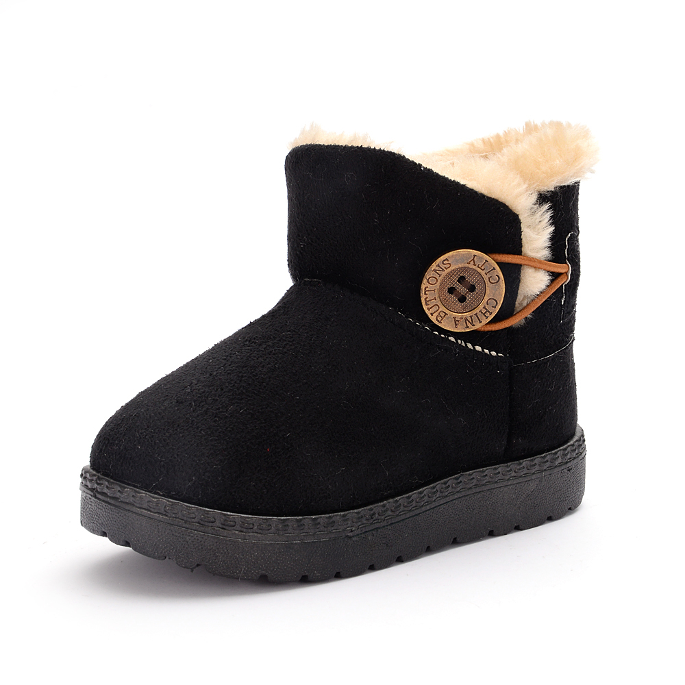 

Toddler / Kid Solid Button Fluff Casual Cotton Snow Boots