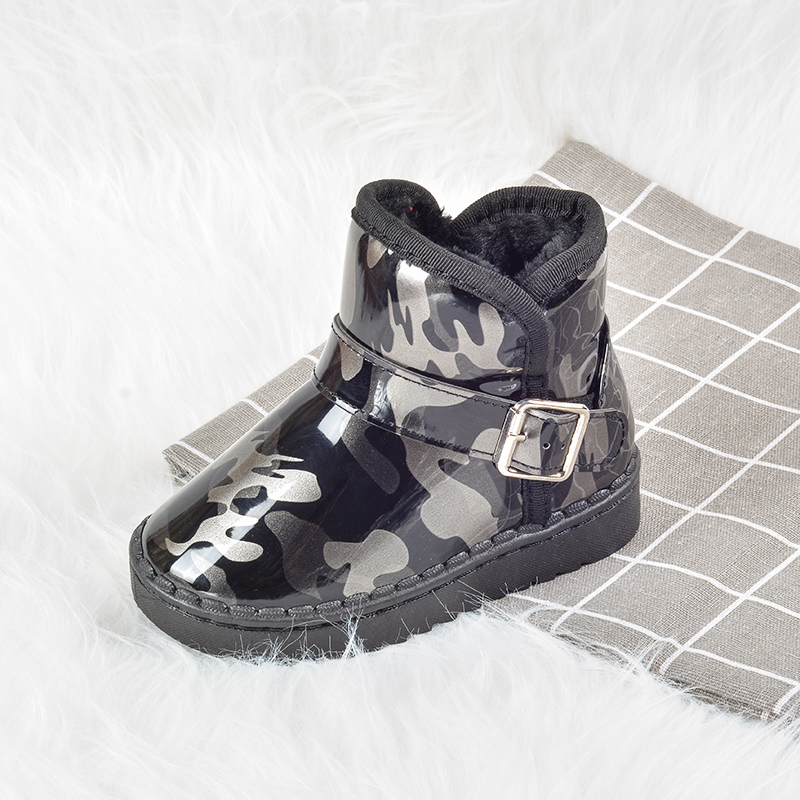 

Toddler / Kid Camouflage Fleece-lining Buckle Thermal Casual Snow Boots