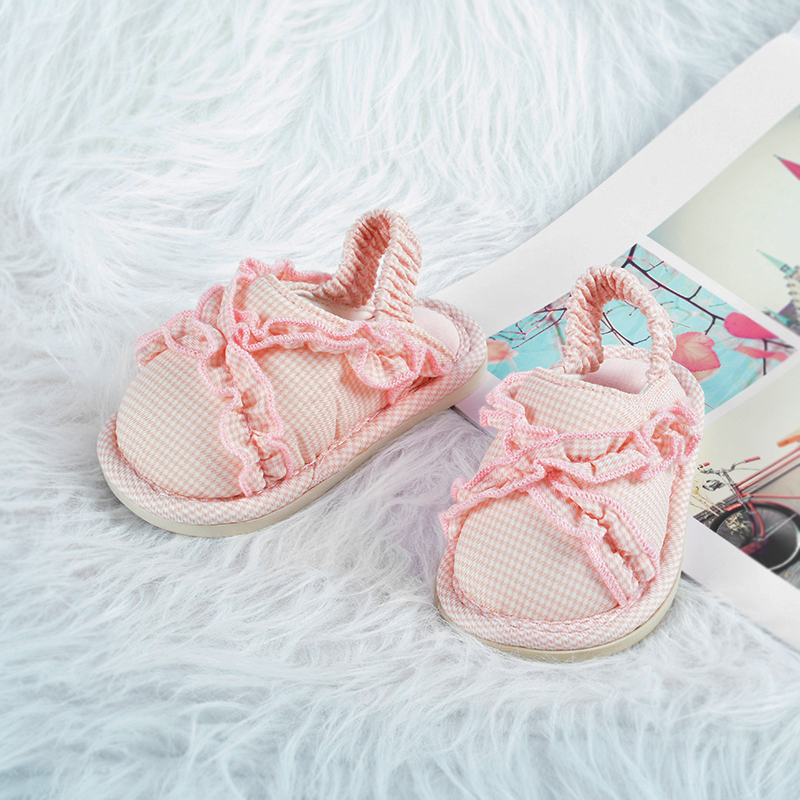 

Toddler / Kid Girl Plaid Ruffled Casual Home Slippers