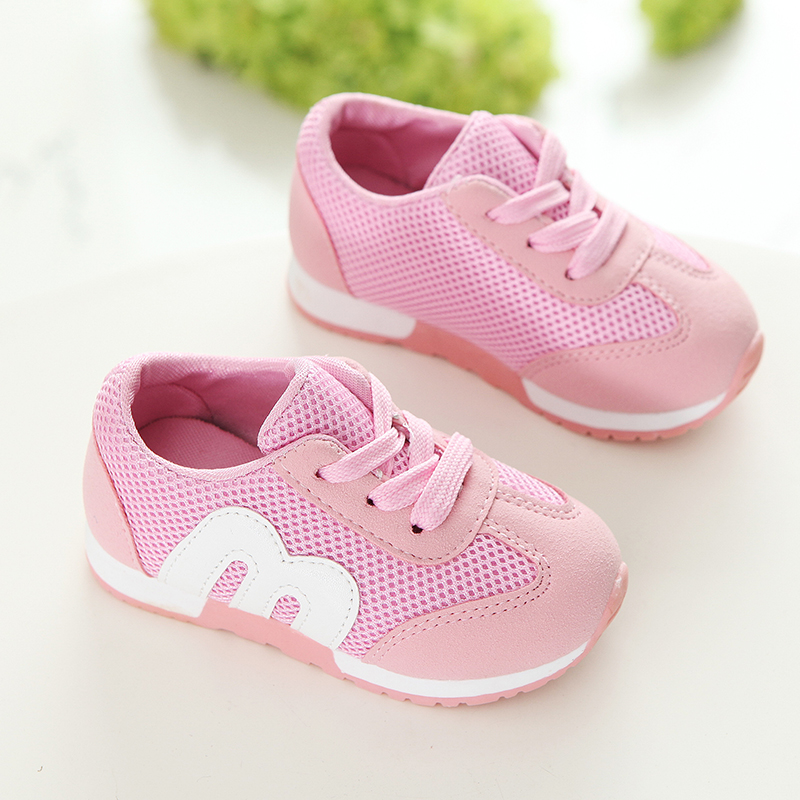 

Toddler / Kid Letter Pattern Shoelace Decor Mesh Panel Sports Shoes