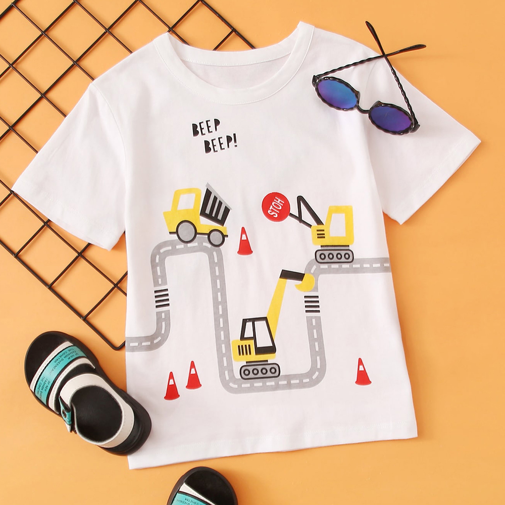 

Baby / Toddler Boy Traffic Excavator Cotton Tee