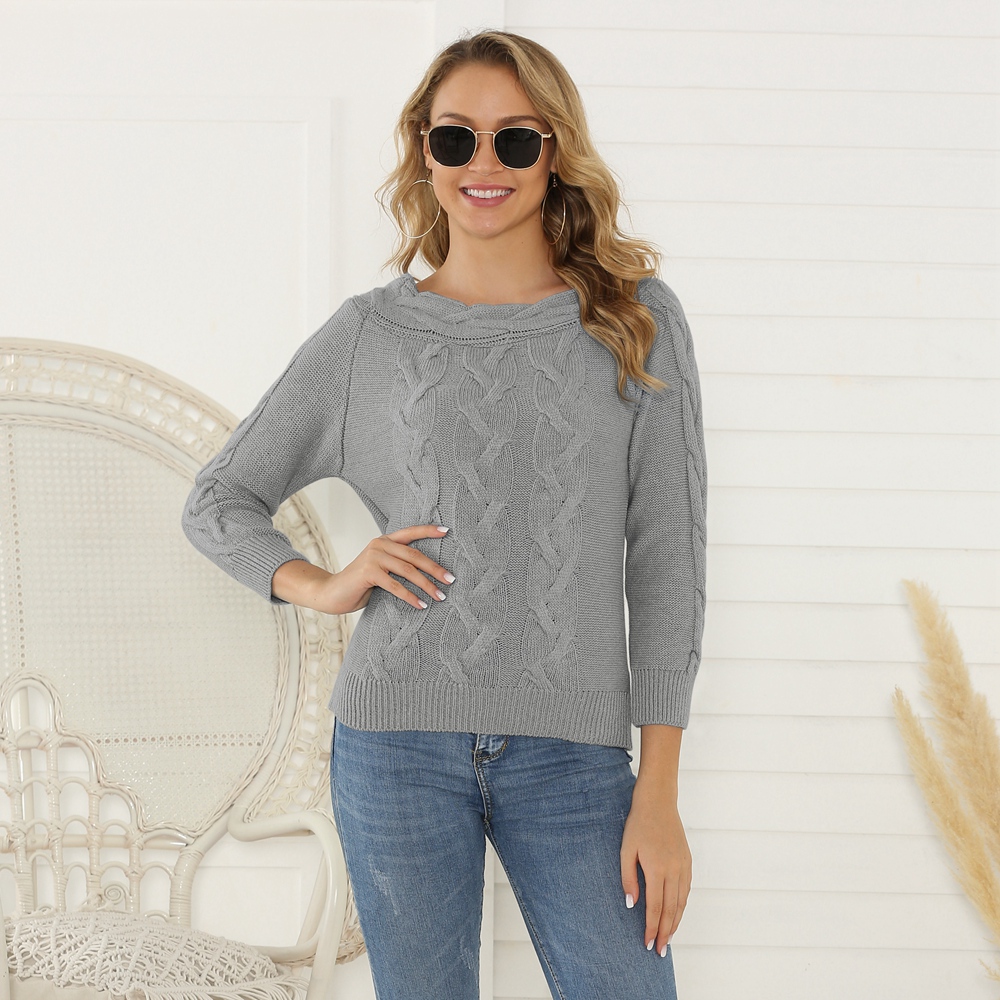 

Round collar Plain long sleeve Retro Pullovers