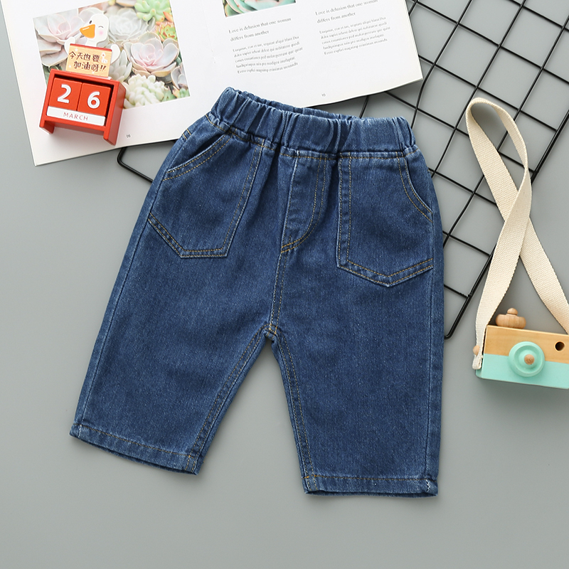 

Toddler Girl/Boy Elasticized Denim Pants with Pocket