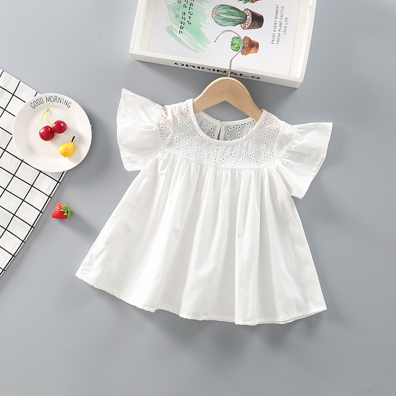 

1 pc Kid Girl Short-sleeve Cotton Sweet Shirt/blouse