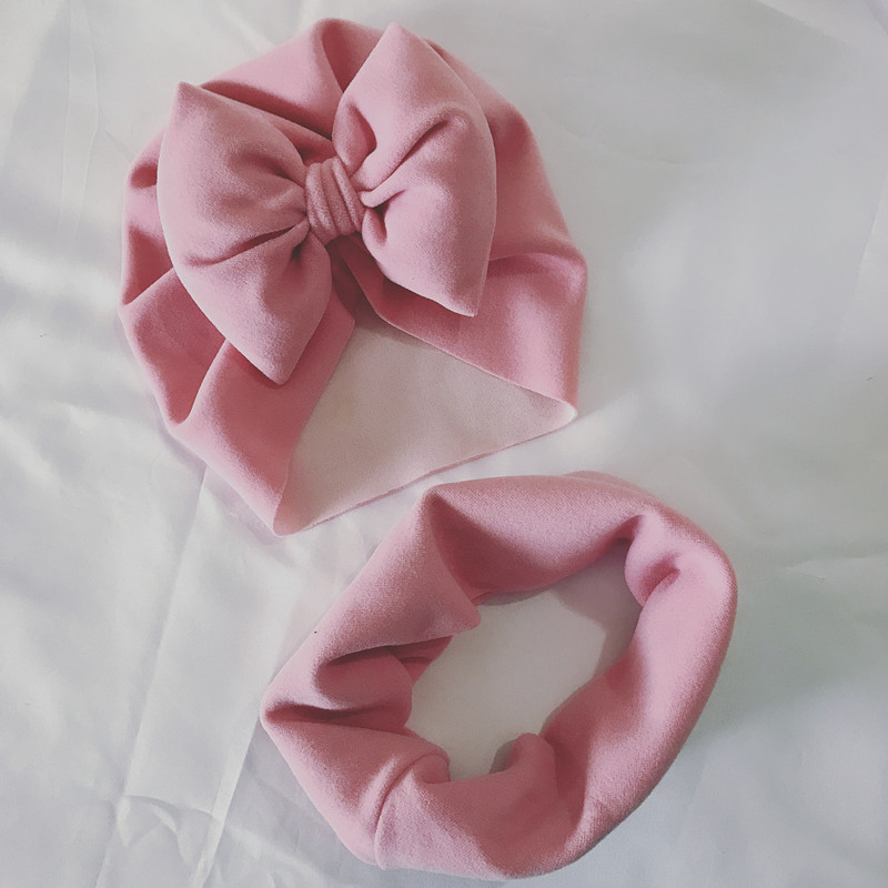 

2-pack Bowknot Decor Solid Color Hat and Scarf Set