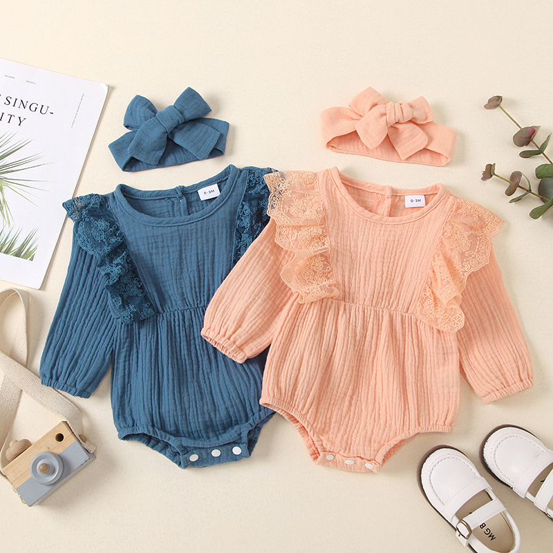 

Baby Girl Sweet Lace Ruffled Bodysuits