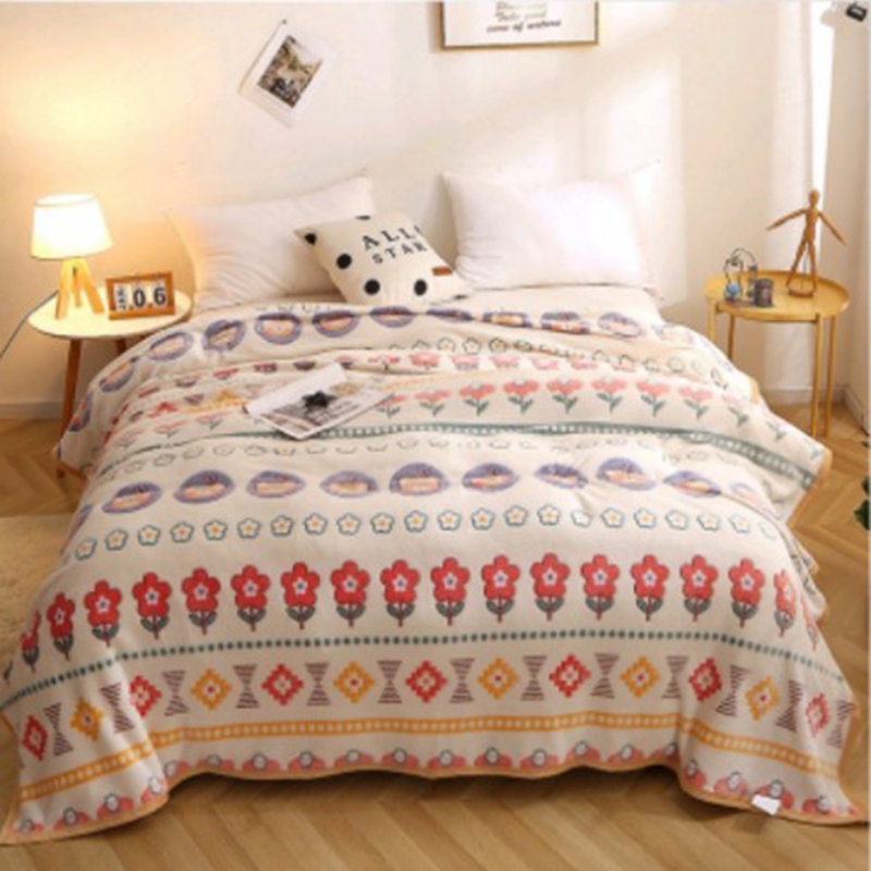 

Floral Print Fleece Blankets Home Bed Blanket Kids Bedding Super Soft Plush Throw Blanket