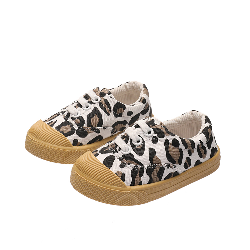 

Toddler / Kids Leopard Print Lace-up Canvas Shoes