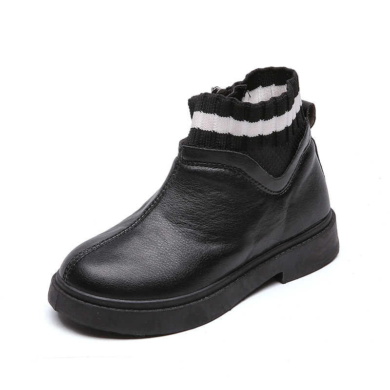 

Toddler / Kid Girl Solid Knitted Pinstriped Side Zipper Chic Boots