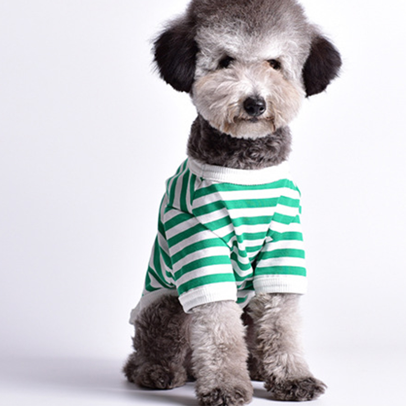 

Pet Cotton Knitted Striped Short Sleeve