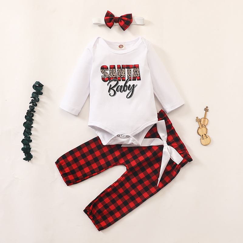 

3pcs Baby Unisex casual Letter Baby's Sets Long-sleeve Romper Infant Clothing Outfits