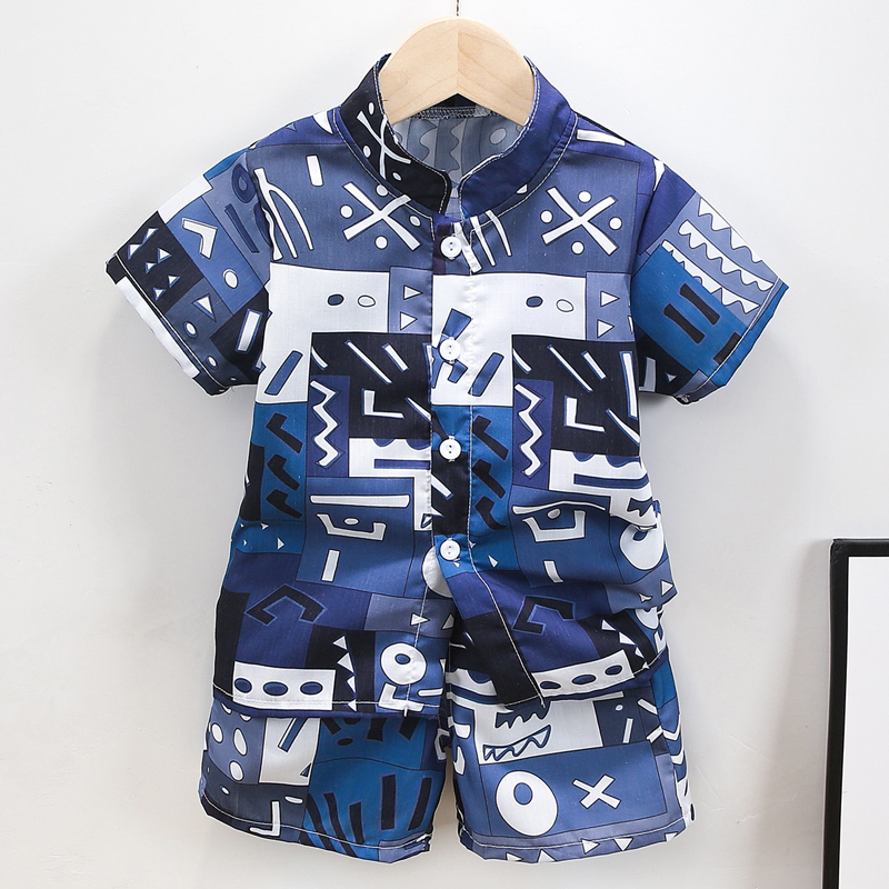 

2-piece Toddler Boy Chic Print Shirt and Shorts Set
