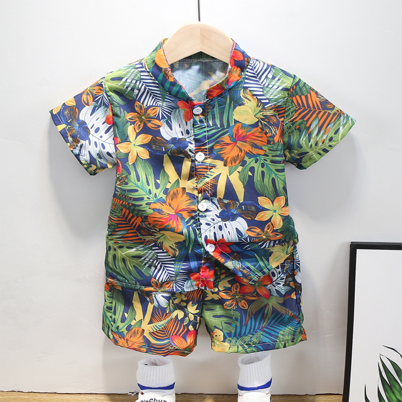 

2-piece Toddler Boy Summer Print Shirt and Shorts Set