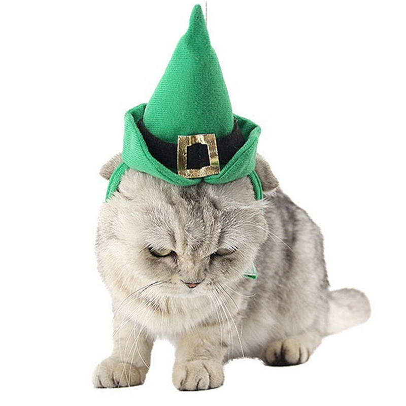 

Pet Christmas supplies personality green pointed cat and dog hats and hats