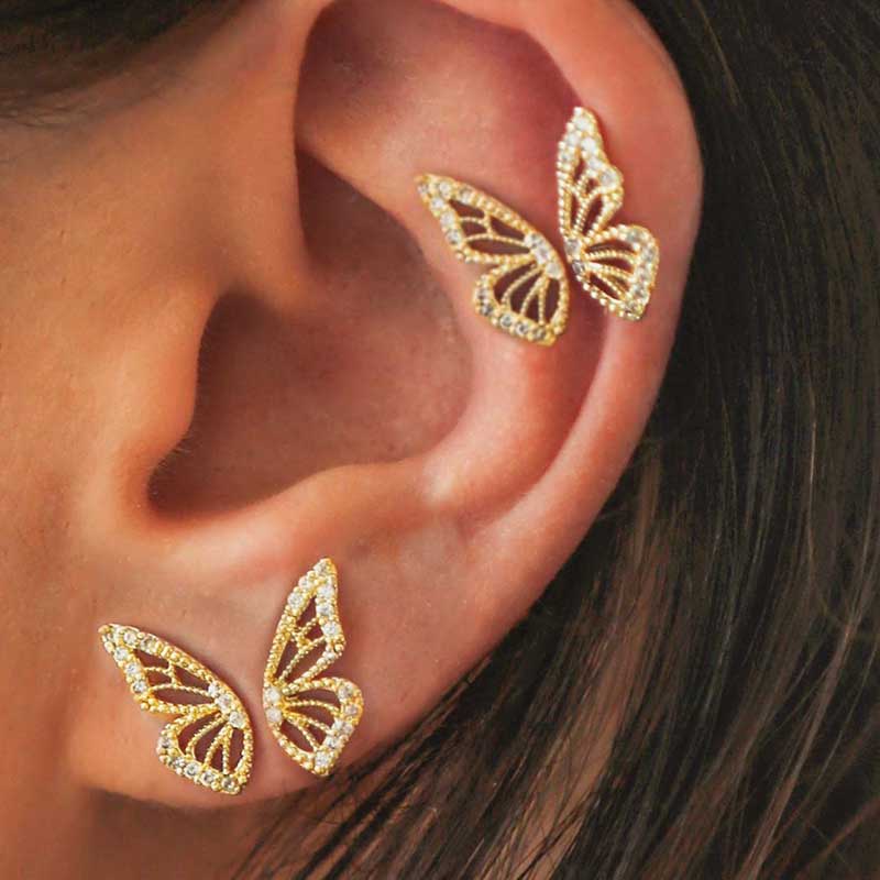 

Butterfly Earrings Women Girls Lovely Gold Color Simple Fashion Jewelry Gifts