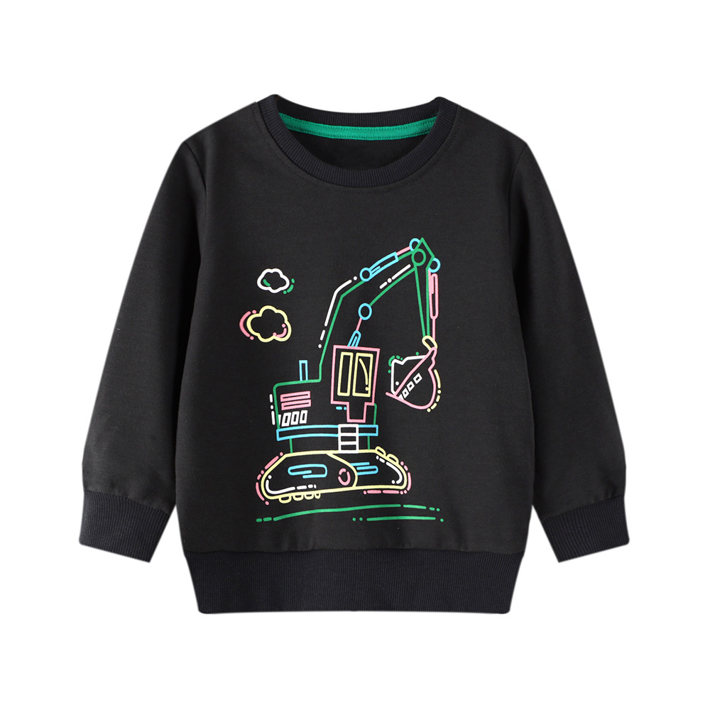 

Toddler Boy Excavator Print Long-sleeve Pullover