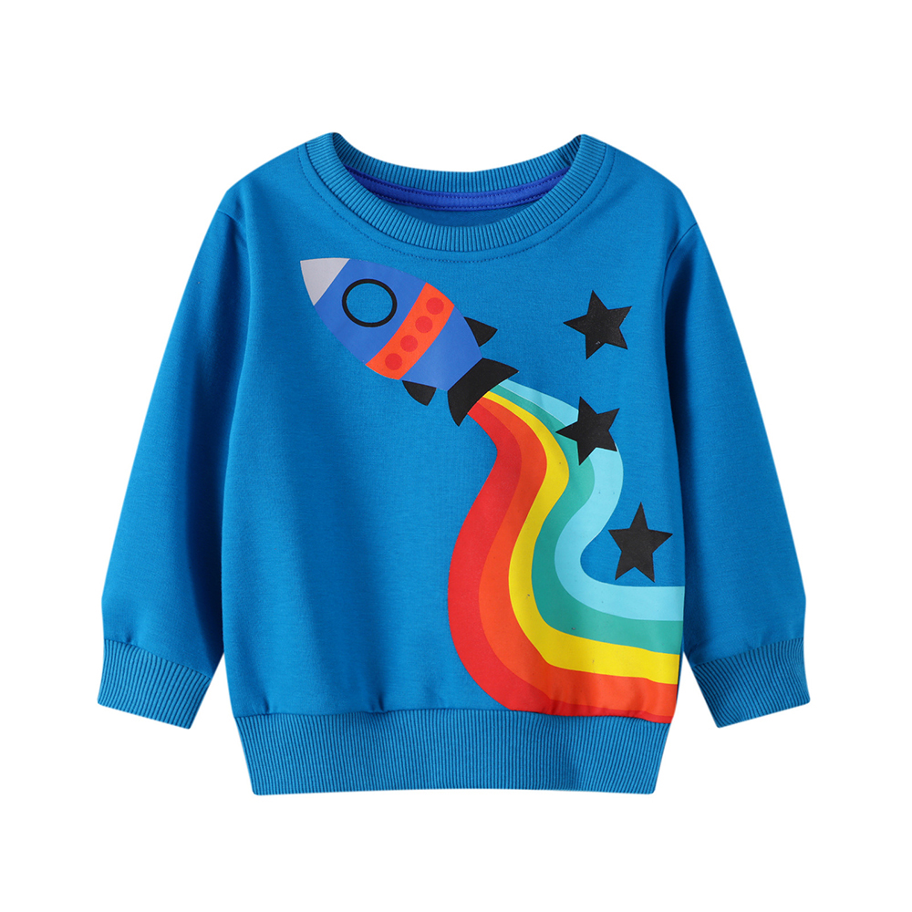 

Toddler Rocket Rainbow Print Long-sleeve Pullover