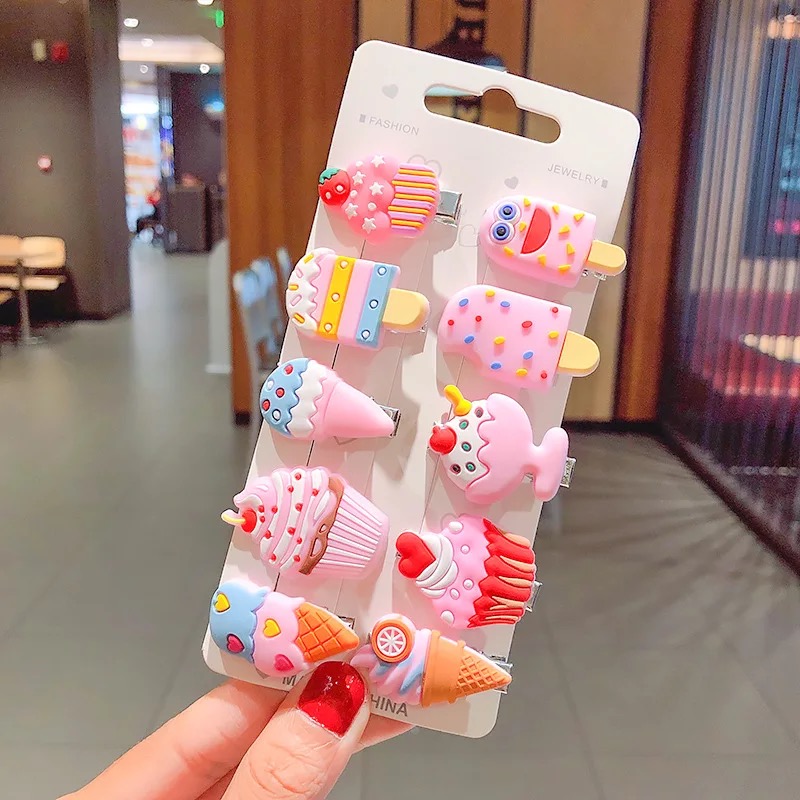 

10-Pack Ice Cream Hairpins Set for Girls