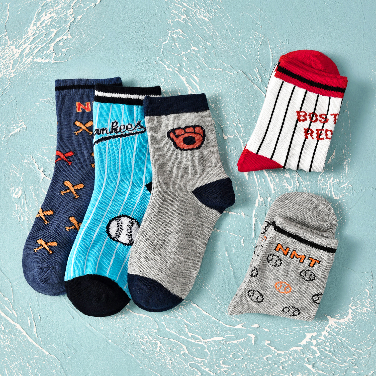 

5-pack Baby / Toddler / Kid Cartoon Baseball Striped Sporty Socks