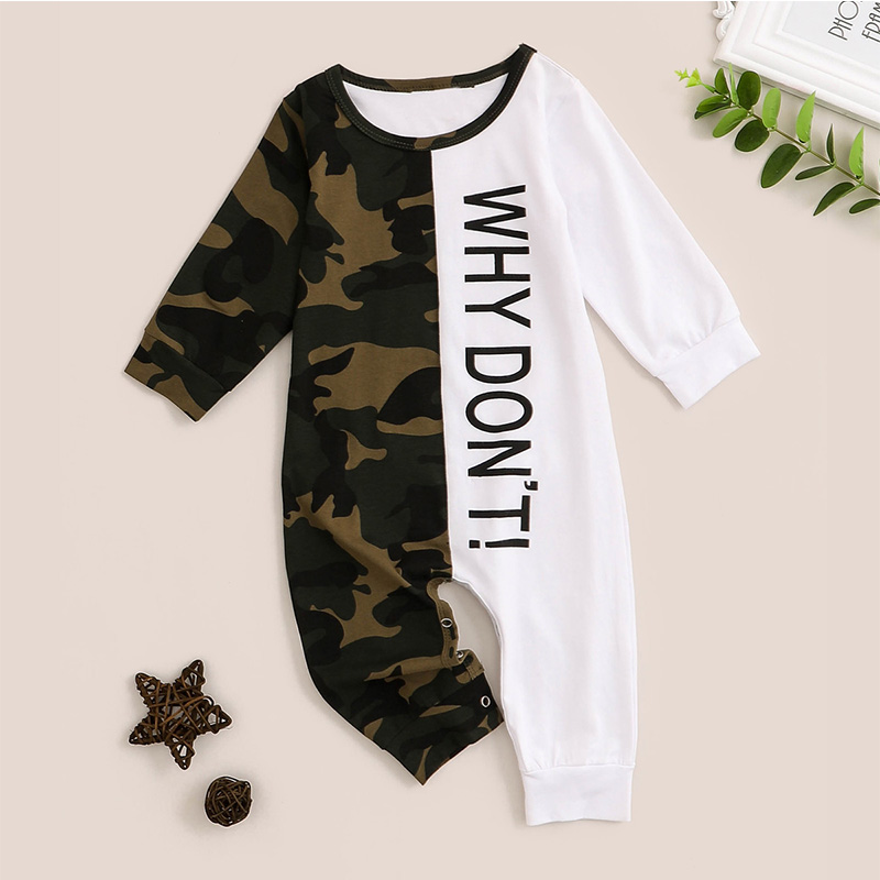 

Baby Letter Camouflage Jumpsuit