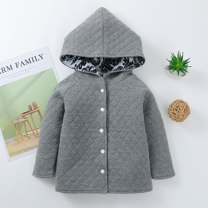 

1pc Baby Girl Long-sleeve Cotton Hooded casual Coat & Jacket