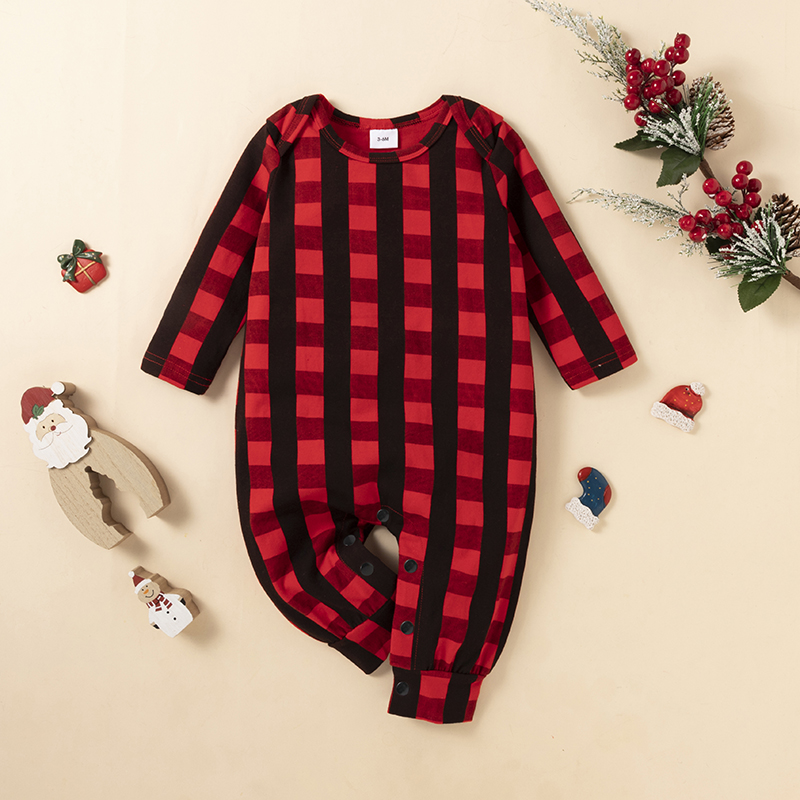 

Baby Boy/Girl Cotton Long-sleeve Red/Grey/White Jumpsuit