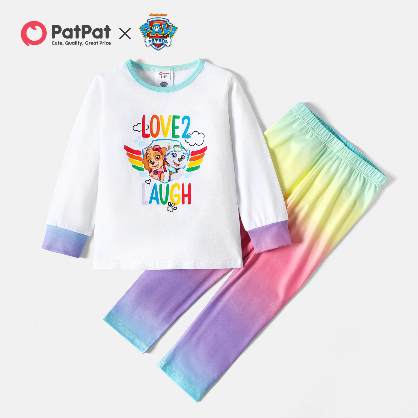 

PAW Patrol 2-piece Toddler Rainbow and Love Top and Pants Set
