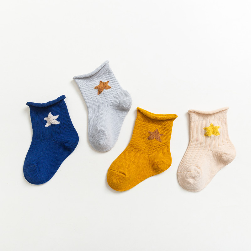 

4-pack Baby / Toddler Stars Middle Socks