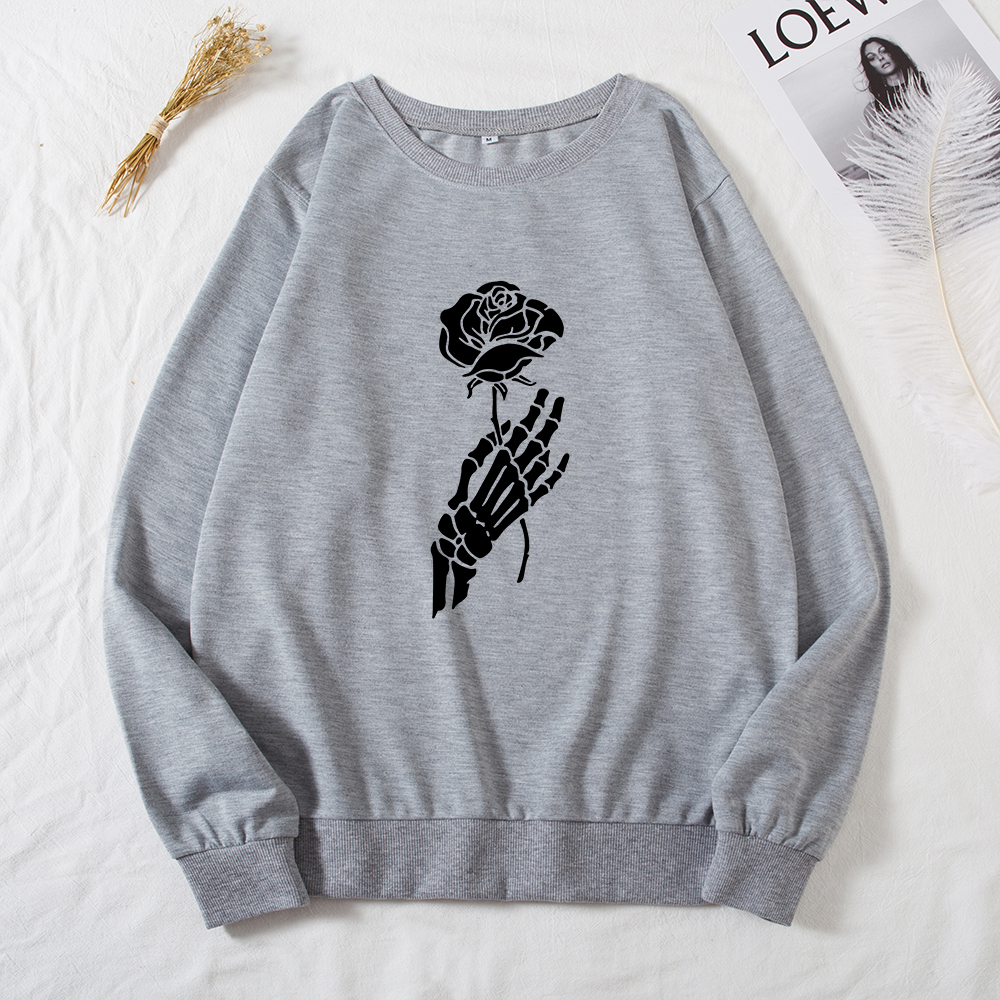 

Halloween Round collar Floral Litooffset print long sleeve normal Pullover
