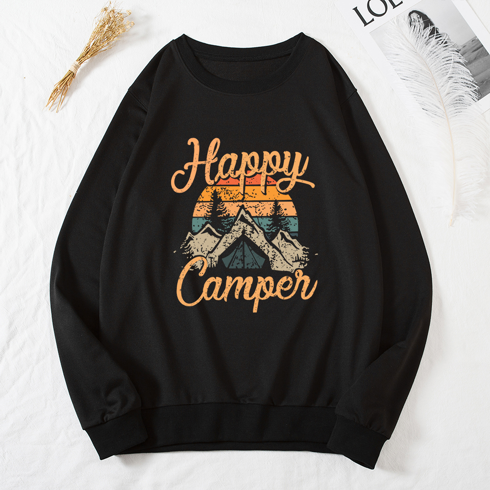 

Round collar Letter Litooffset print long sleeve normal Pullover