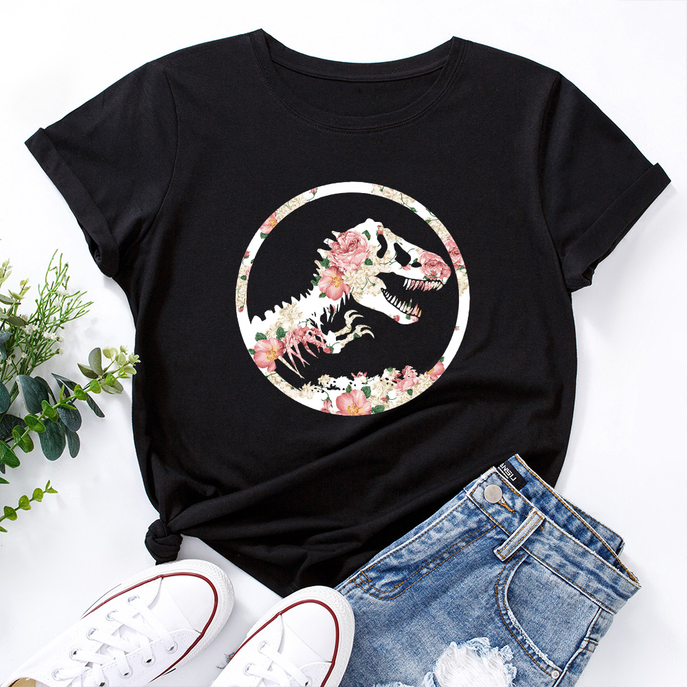 

Round collar Litooffset print Short Sleeve casual T-shirt