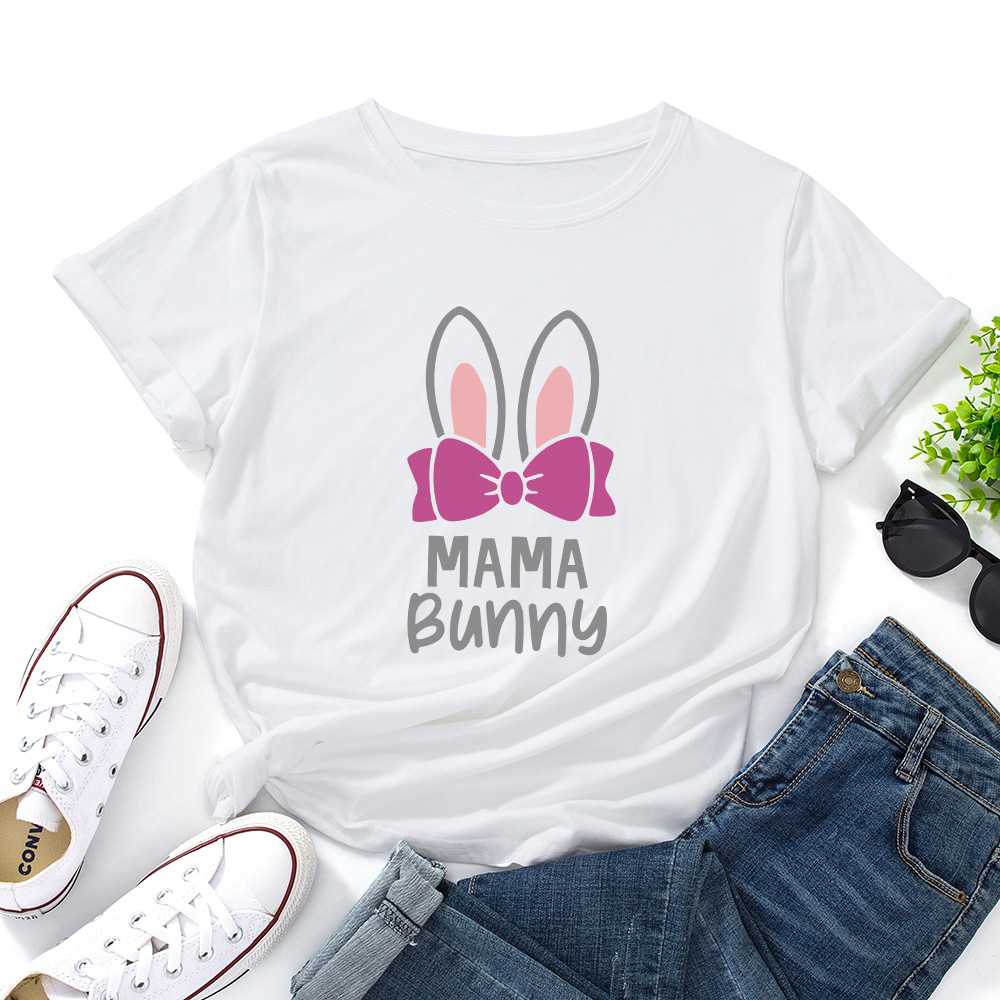 

Round collar Positioning print Short Sleeve casual T-shirt