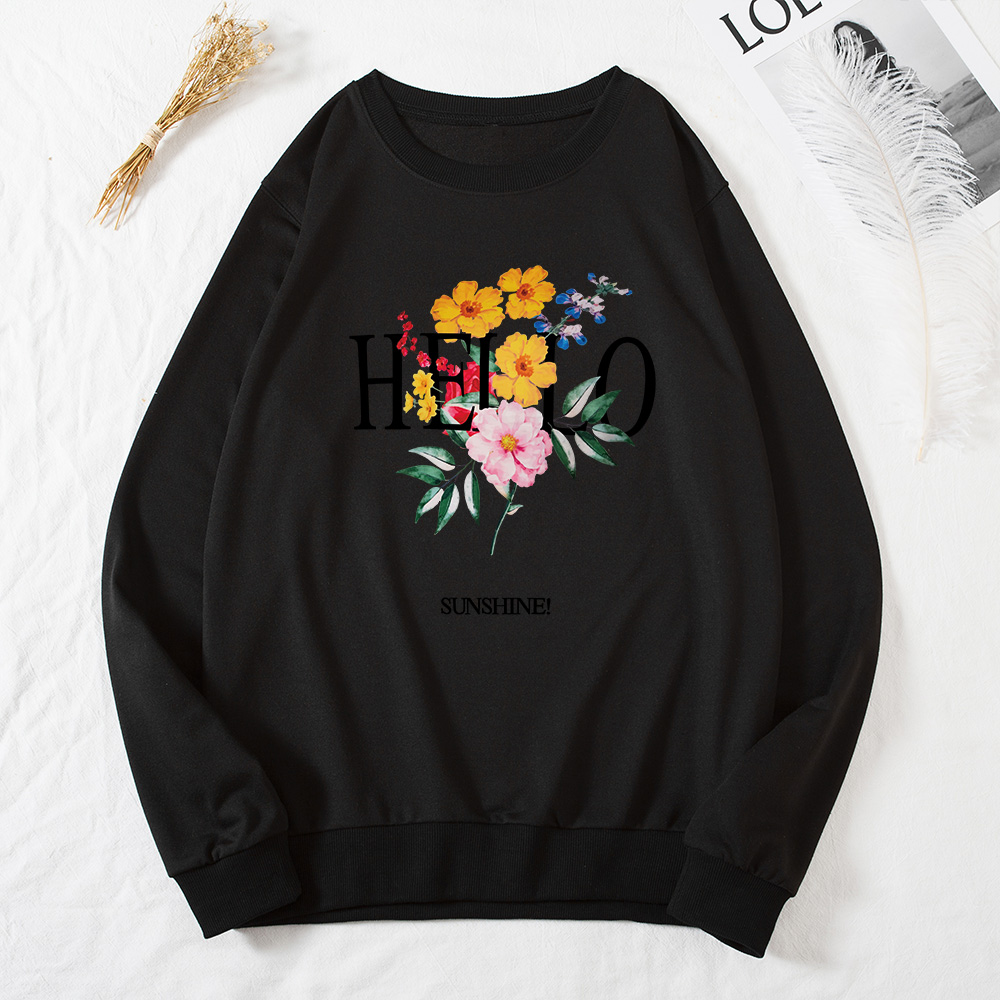 

Round collar Litooffset print long sleeve normal Pullover