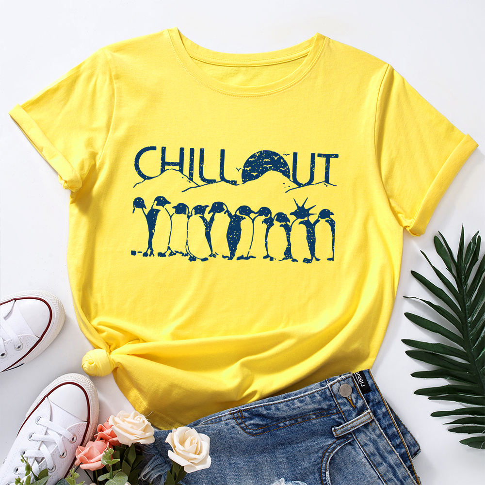 

casual Letter Animal Print Round collar Short Sleeve T-shirt