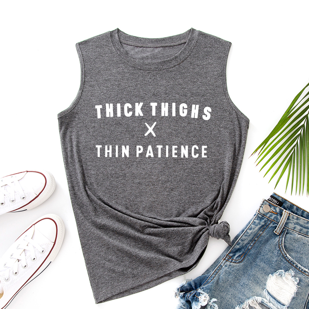 

Casual Letter Print Round collar Tank Tops