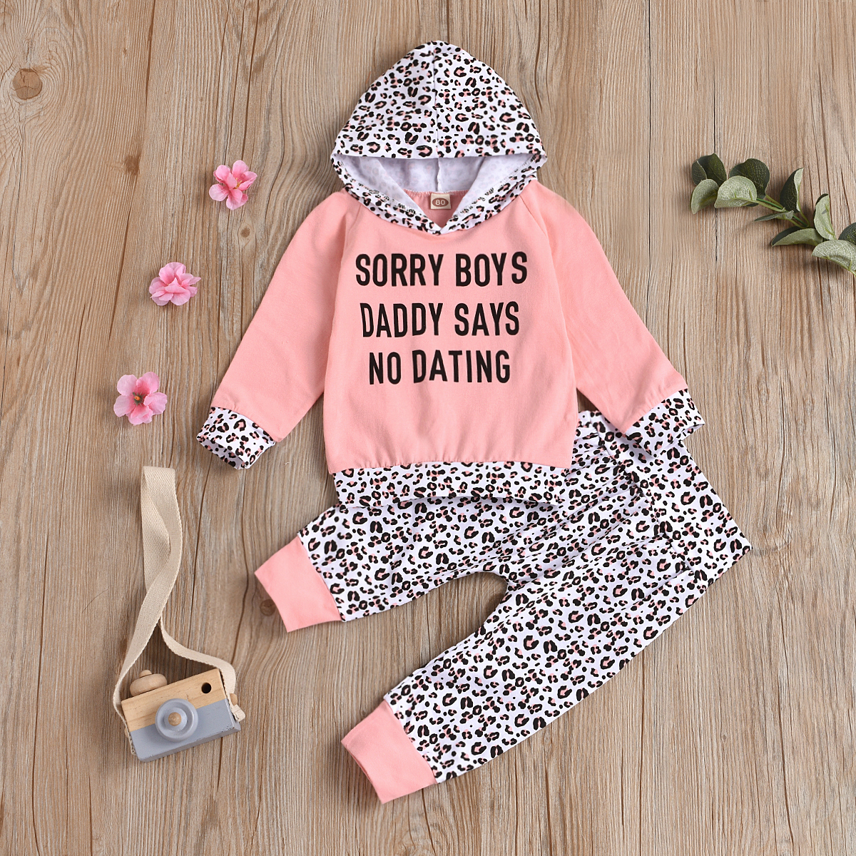 

2pcs Baby Girl Sweet Letter Baby's Sets Hooded Cotton Fashion Long Sleeve Infant Clothing Outfits