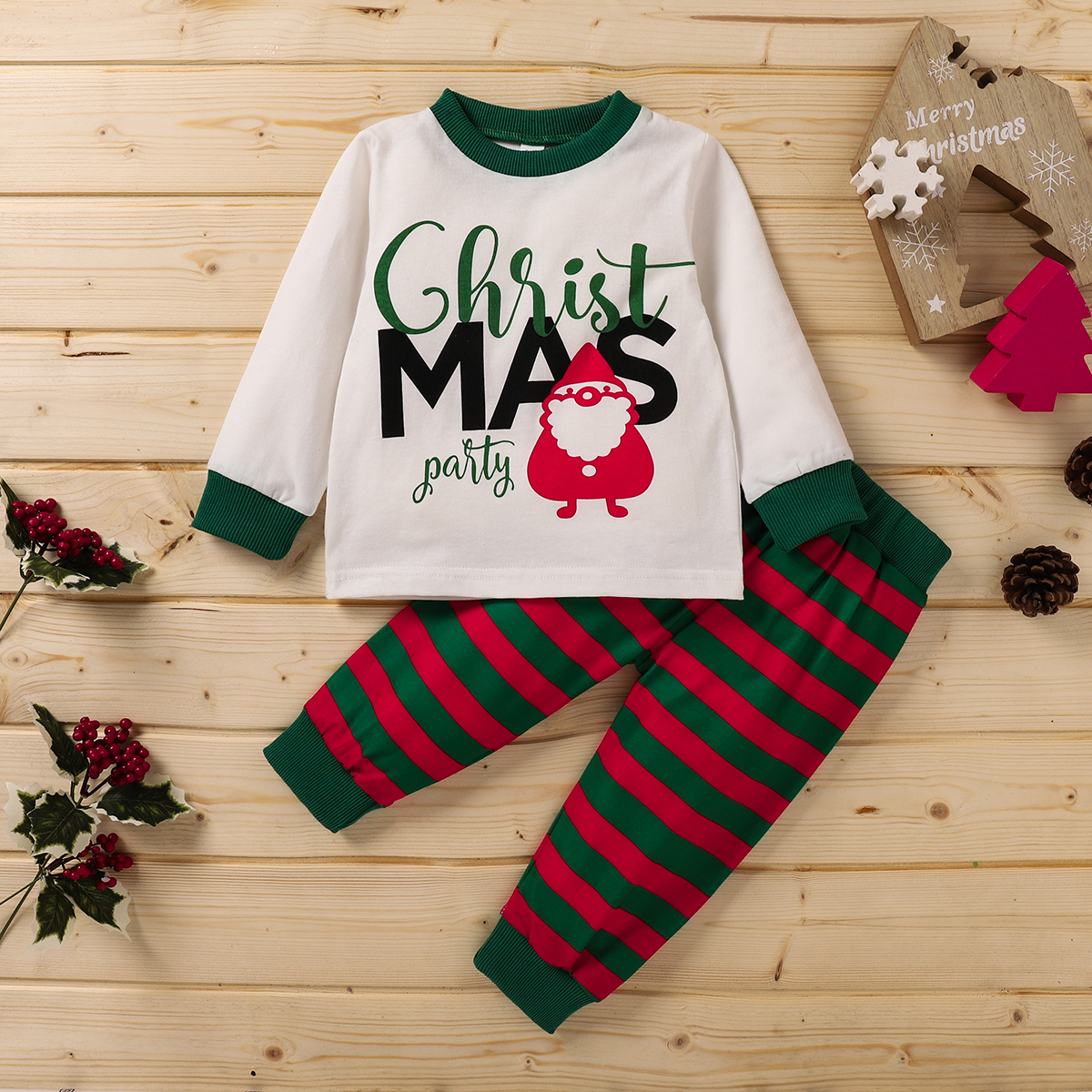 

2-piece Baby / Toddler Christmas letter Top and Pants Set