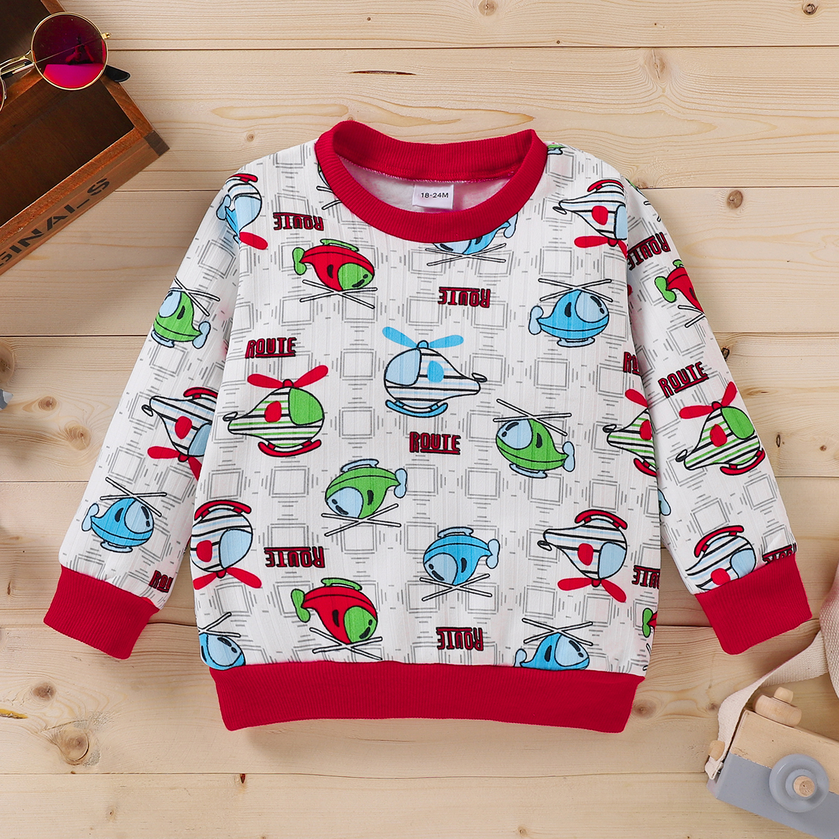 

Baby / Toddler Cartoon Helicopter Pattern Pullover